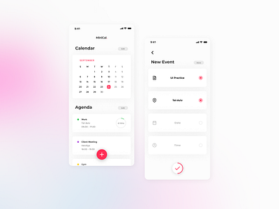 MiniCal. - Minimal Calendar app apple application calendar dailyui design flat ios minimal ui ux web website