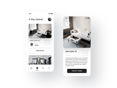 Rental Concept Application - Daily UI dailyui design flat minimal ui ux web