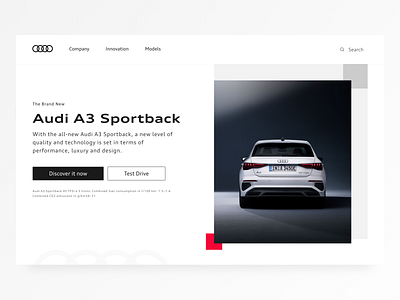 Audi A3 audi car dailyui design flat minimal ui ux web