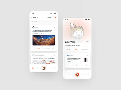 Minimal Reddit Application Concept application clean dailyui design minimal mobile reddit ui ux