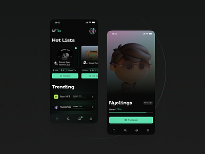 NFTic - NFT Miniting App application design minimal nft ui ux