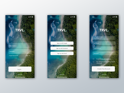 TRVL. app branding design flat minimal ui ux