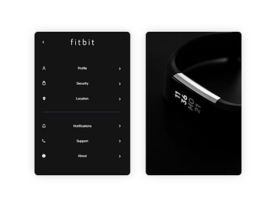 Fitbit - Settings UI Daily 007 007 app dailyui design fitbit flat minimal ui ux