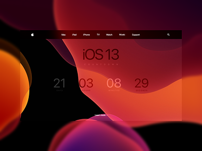 iOS 13 Countdown - Daily UI 014 014 app apple application dailyui design flat ios 13 minimal ui ux web