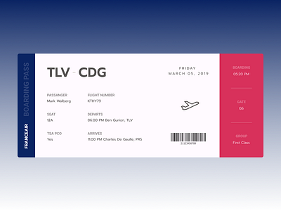 FRANCEAIR Boarding Pass - Daily UI 024