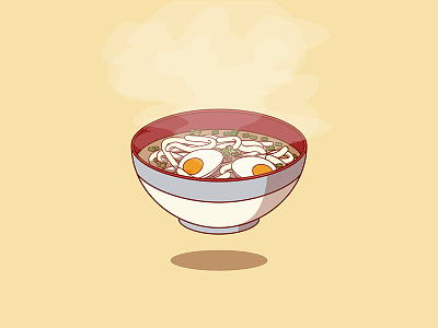 Udon! drawing flat food icon illustration noodles sticker udon vector