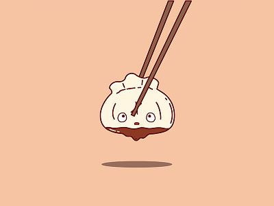Dumpling cute dumpling flat design food icon kawaii sticker vector