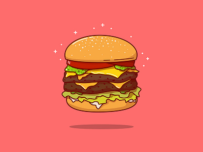 Burger! burger fast food food icon illustration illustrator sticker vector
