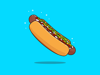Hotdog! food hotdog icon illustration illustrator sausage sticker vector