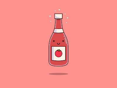 Ketchup cute drawing icon illustration illustrator sticker tomato sauce vector