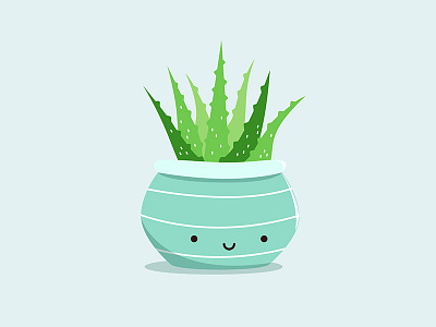 Aloe there! aloe cute icon illustrator kawaii plant sticker vector