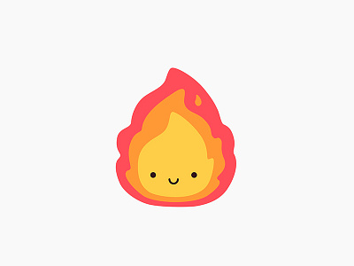 Flame on! cute design fire flame icon illustrator kawaii smiley sticker vector