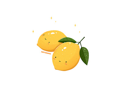 Happy Lemons! cute fruit icon illustration illustrator kawaii lemons sticker vector