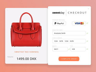 Daily UI #002 bag checkout clean dailyui design order payment shopping