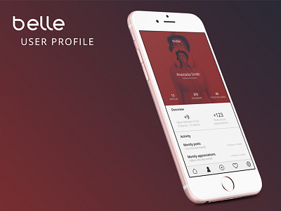 Daily UI #006 app beauty belle dailyui design duotone mobile profile user