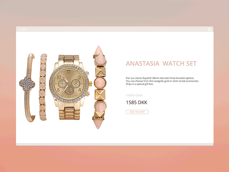 Daily UI #012 bracelet challenge daily ecommerce jewelry pink set ui watch