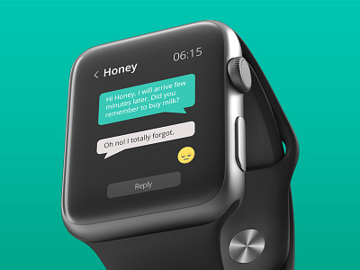 Daily UI #013 dailyui direct emoji message receive send smart watch