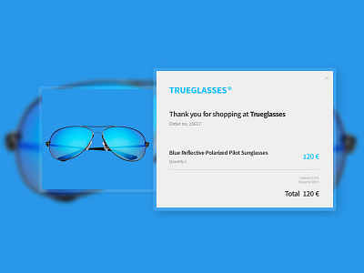 Daily UI #017 blue dailyui design e commerce email eshop glasses receipt shopping