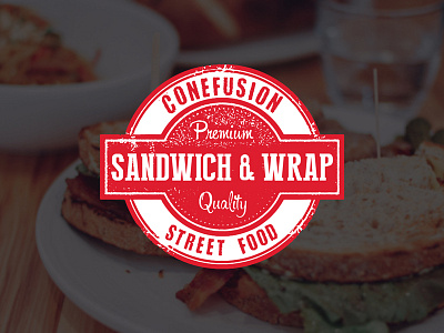 Conefusion Logo Design conefusion design logo sandwich street food wrap