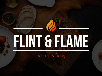 Daily Logo Challenge | #010 Flint & Flame Logo bbq challenge dailylogochallange fire flame flint flintandflame flintflame grill light liight logo logo a day sizzle