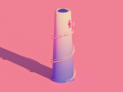 Lonely Tower #1 3d c4d pink tower vray