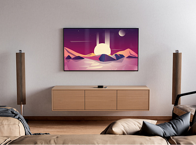 Preview for illustration adobe illustrator colours illustator illustration landscape livingroom location mars mockup nasa photoshop planet preview purple spacex sunrise sunset tv universe vibe