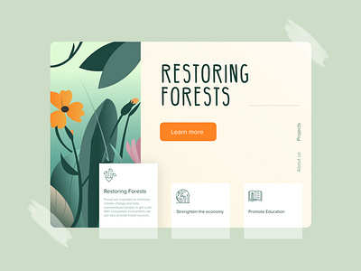 Charity Projects charity concept donation earth education enviroment forest help illustraion jungle nature plants ui uidesign uiux userflow userinterface web design website website concept