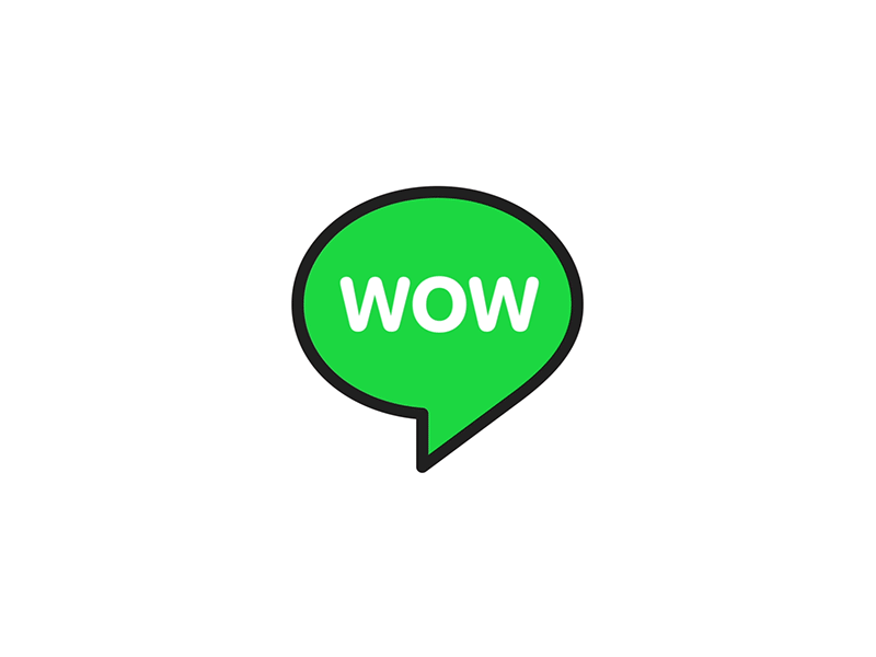 Logotype for «WOW» bar. brand branding color design experience green interface iphone logo logotype mobile typography ui user ux