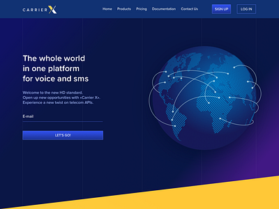 Web for «Carrier X» call color connect design email illustration phone platform send sms ui voice web