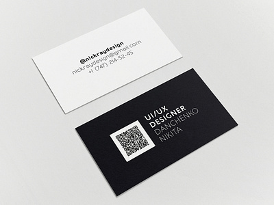 Business Card black white business card design qr code qrcode