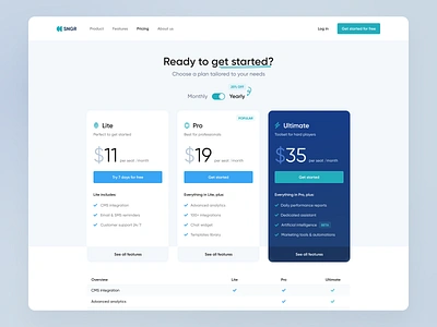 SaaS Pricing Page app design desktop interface landing plans pricing product saas ui ux web