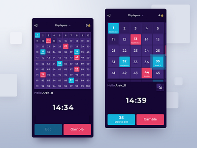 Mobile Gambling Game app bet casino dark gamble gambling game ios iphone minimal mobile money multiplayer ui ux violet