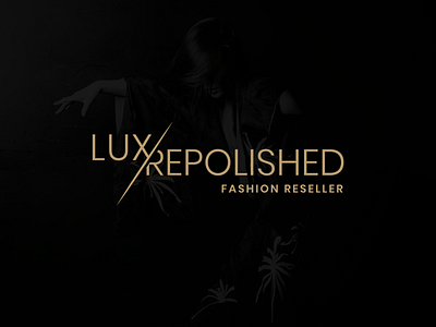 LuxRepolished Logo black branding clothes clothing design elegant fashion flat gold illustrator logo logodesign minimal minimalistic simple store vector white