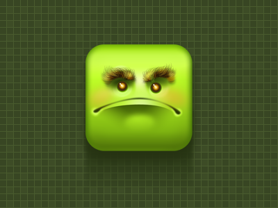 SadFace cute face green happy icon mouth sad