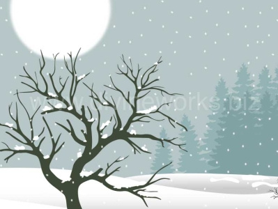 Snowy landscape Vector Illustration