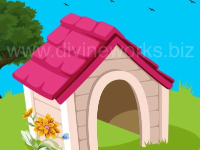 Dog House Vector Illustration adobe illustrator animal house vector dog house vector graphic design pet house vector vector art vector design vector illustration