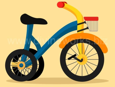 Baby Tricycle Vector Illustration