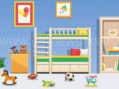 Baby Room Vector Illustration by Divine Works on Dribbble