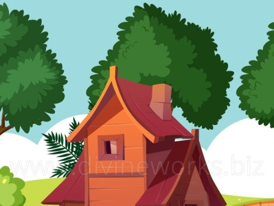 Forest House Vector Illustration