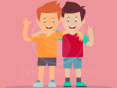 Best Friends Vector Illustration adobe illustrator adobe illustrator tutorials best friends vector illustration boys character illustration boys vector illustration illustration tutorials kids character illustration kids vector illustration vector artworks vector graphic vector illustration