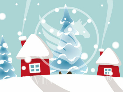 Winter House Vector Illustration