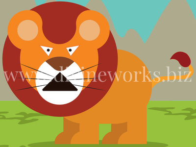 Lion Character Vector Illustration adobe illustrator animal character digital illustration flat vector illustration lion character vector vector artworks vector background vector graphic vector illustration