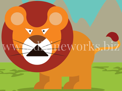 Lion Character Vector Illustration