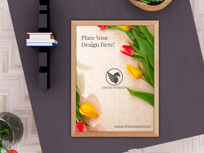 Wooden Picture Frame Mockup