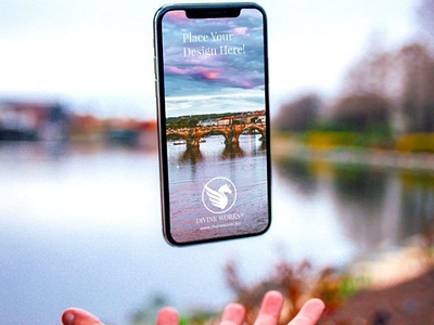 Free Floating iPhone X Mockup adobe photoshop graphic design mockup psd