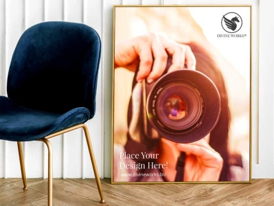 Realistic Poster Frame Mockup adobe photoshop big frame mockup big picture frame mockup free mockup free psd free psd download mockup design mockup psd psd realistic poster frame mockup