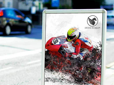 Free Roadside Advertising Board Mockup adobe photoshop advertising graphic design mockup design psd