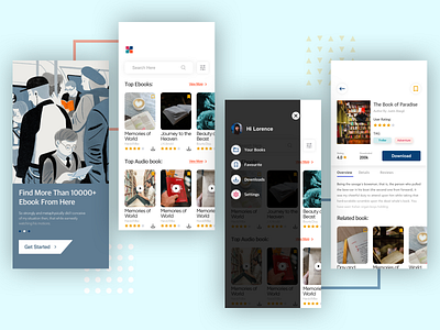 Ebook App Design for mobile. app ebook mobile app