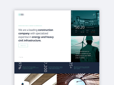 Homepage Concept for an Infrastructure Construction Company clean grid layout homepage design modern website