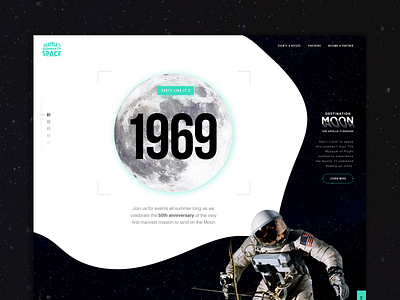 Seattle's Summer of Space Microsite black clean futuristic homepage design microsite modern moon sci fi space website